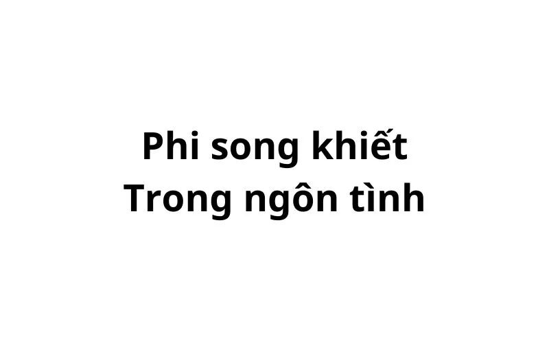 Phi song khiết trong ngôn tình là gì?